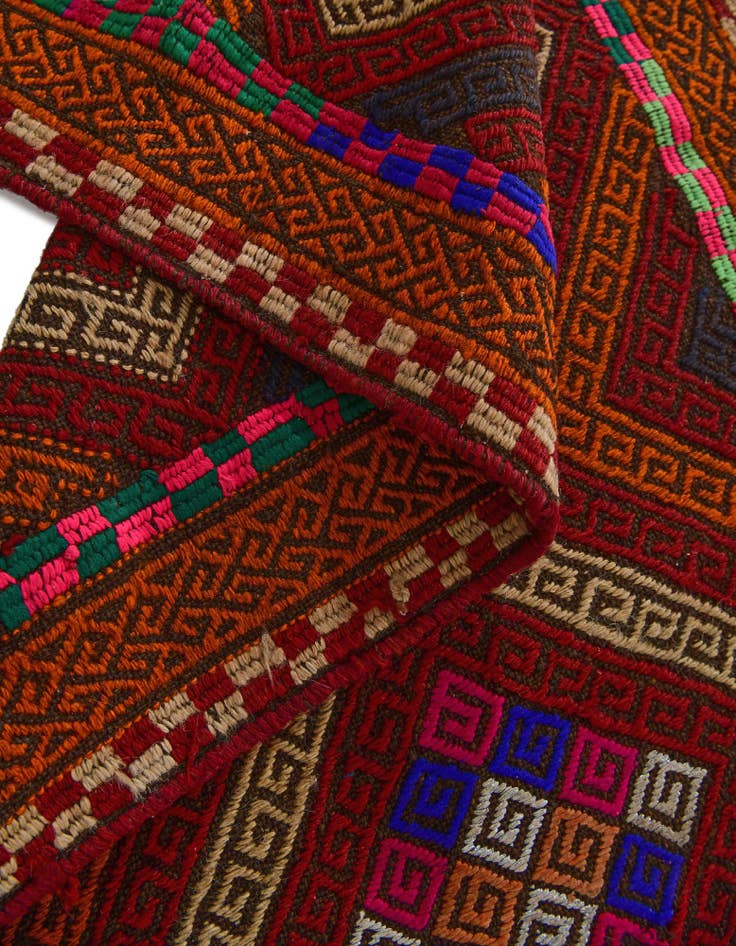 Detail image of 2' 2 x 7' 5 Hand Knotted Kilim Fars Persian Wool Runner Rug