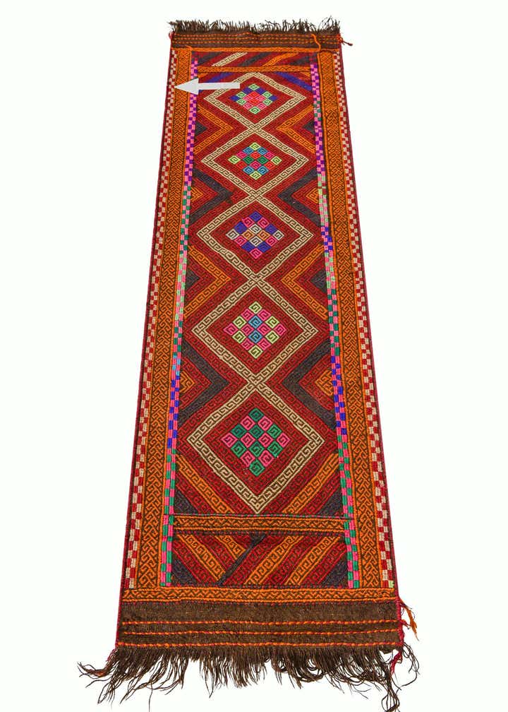 2' 2 x 7' 5 Hand Knotted Kilim Fars Persian Wool Runner Rug