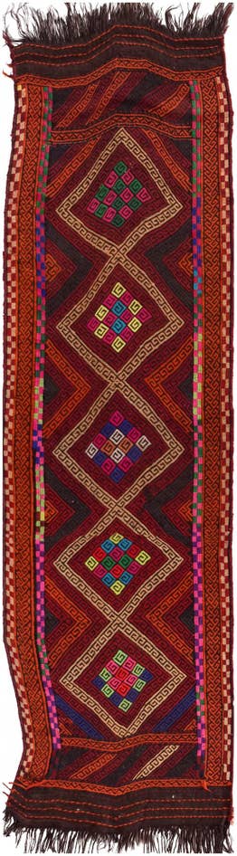 Detail image of 2' 2 x 7' 5 Hand Knotted Kilim Fars Persian Wool Runner Rug