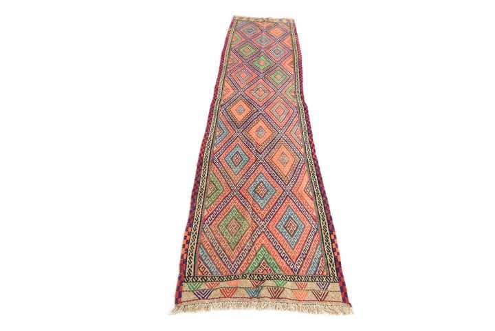 2' x 9' 9 Hand Knotted Kilim Fars Persian Wool Runner Rug