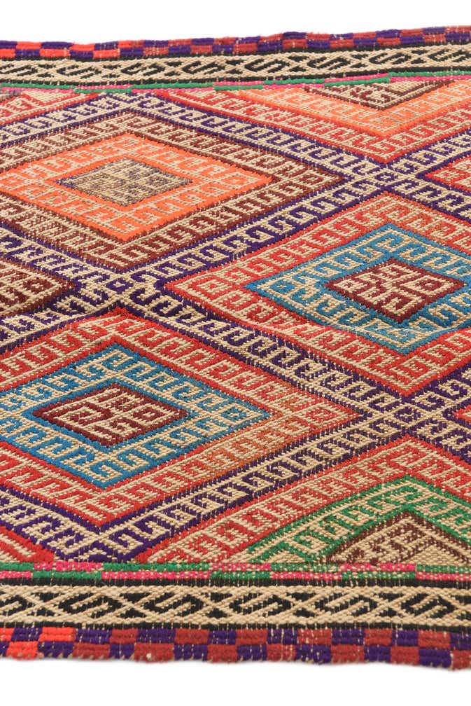 2' x 9' 9 Hand Knotted Kilim Fars Persian Wool Runner Rug