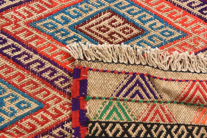 2' x 9' 9 Hand Knotted Kilim Fars Persian Wool Runner Rug