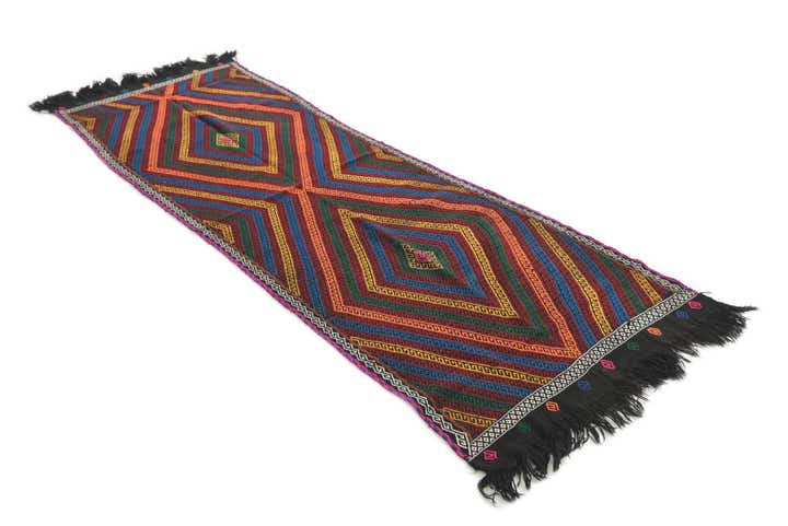2' 10 x 8' 9 Hand Knotted Kilim Fars Persian Wool Runner Rug