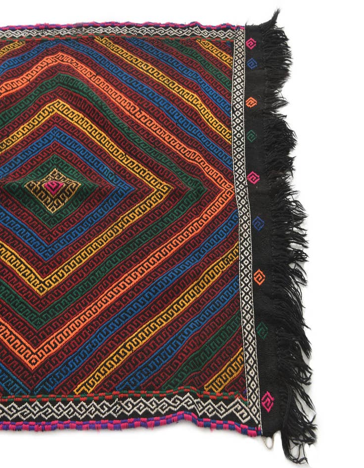 Detail image of 2' 10 x 8' 9 Hand Knotted Kilim Fars Persian Wool Runner Rug