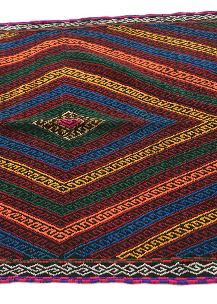 2' 10 x 8' 9 Hand Knotted Kilim Fars Persian Wool Runner Rug