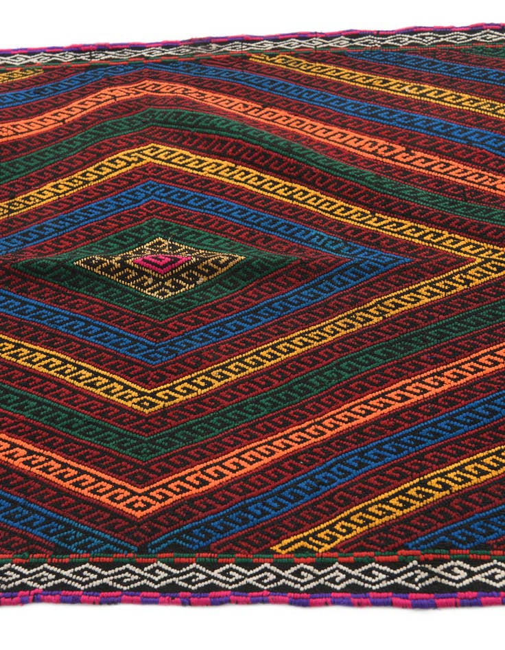 Detail image of 2' 10 x 8' 9 Hand Knotted Kilim Fars Persian Wool Runner Rug