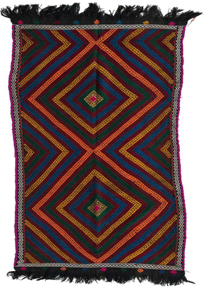 2' 10 x 8' 9 Hand Knotted Kilim Fars Persian Wool Runner Rug