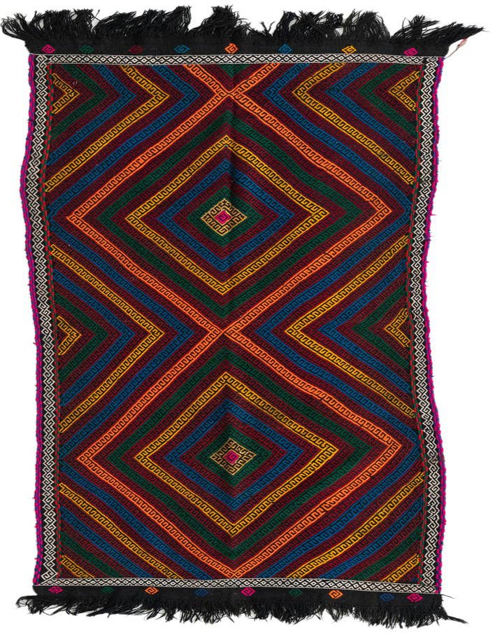 Detail image of 2' 10 x 8' 9 Hand Knotted Kilim Fars Persian Wool Runner Rug