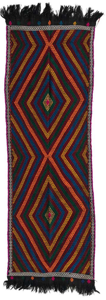 2' 10 x 8' 9 Hand Knotted Kilim Fars Persian Wool Runner Rug