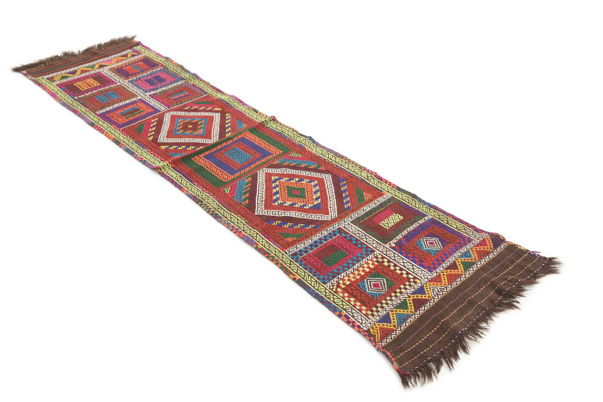 2' x 8' Hand Knotted Kilim Fars Persian Wool Runner Rug