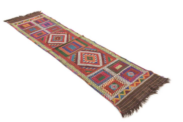 Detail image of 2' x 8' Hand Knotted Kilim Fars Persian Wool Runner Rug