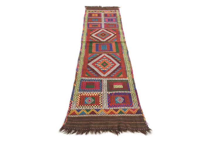 2' x 8' Hand Knotted Kilim Fars Persian Wool Runner Rug