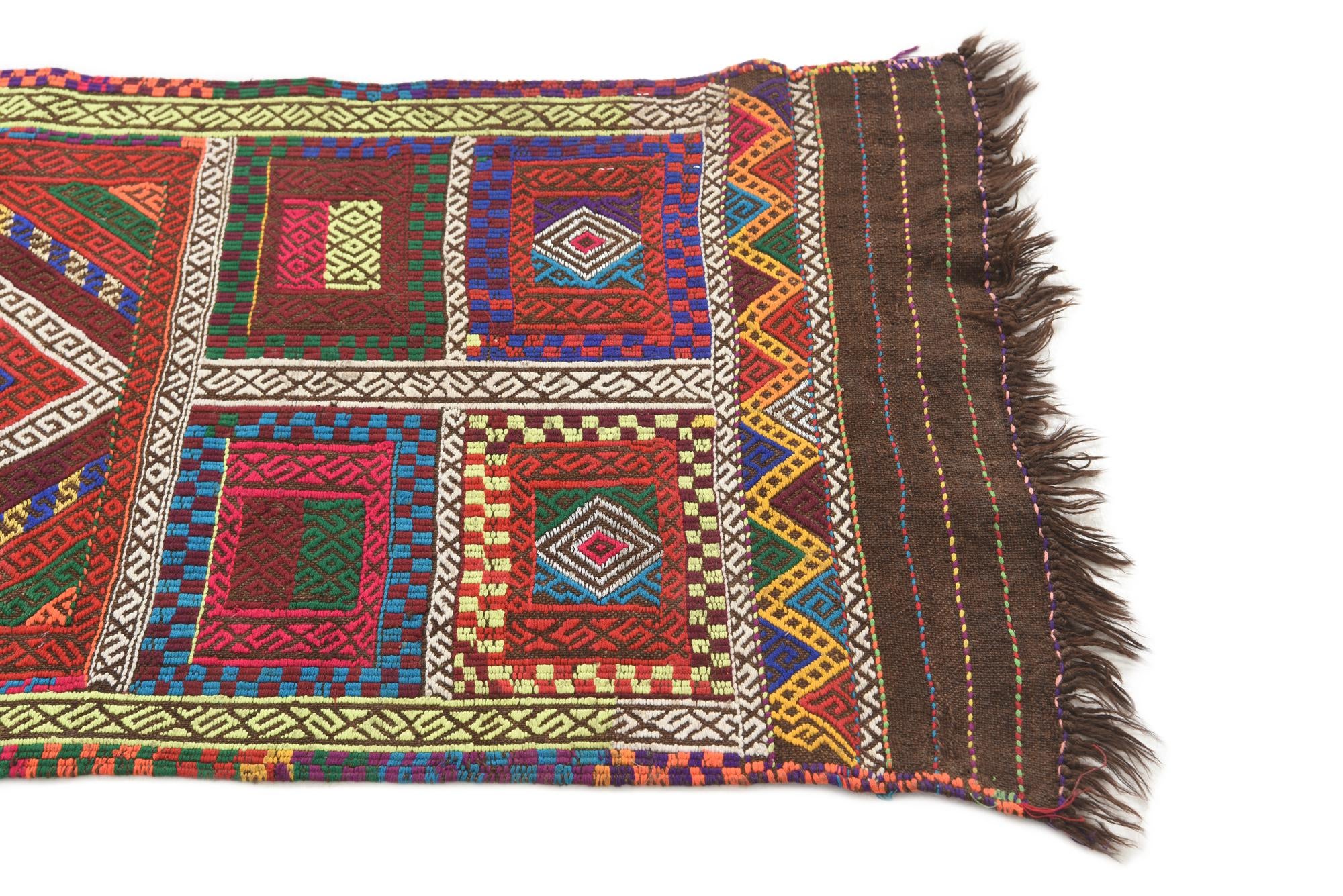 2' x 8' Hand Knotted Kilim Fars Persian Wool Runner Rug