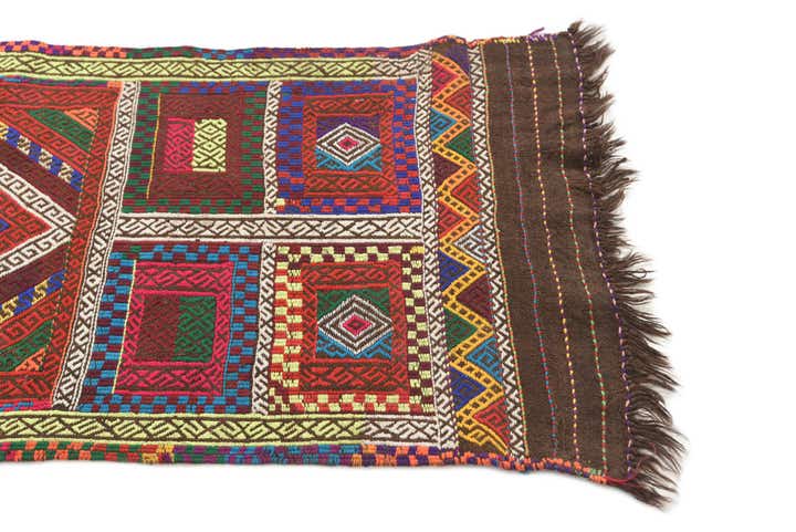 2' x 8' Hand Knotted Kilim Fars Persian Wool Runner Rug
