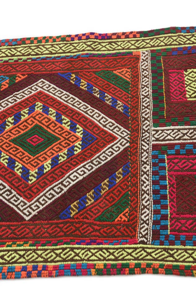 Detail image of 2' x 8' Hand Knotted Kilim Fars Persian Wool Runner Rug