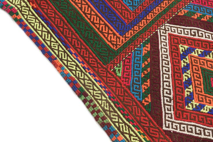 Detail image of 2' x 8' Hand Knotted Kilim Fars Persian Wool Runner Rug