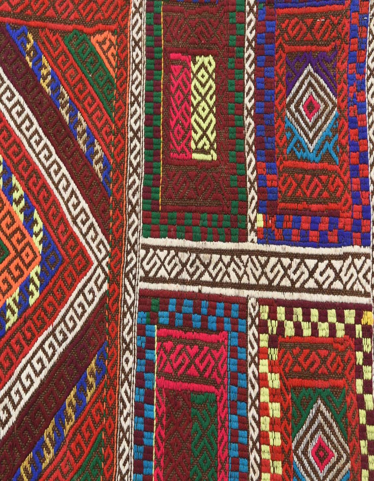 Detail image of 2' x 8'  Hand Knotted Kilim Fars Persian Wool Runner Rug