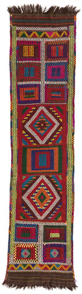 Detail image of 2' x 8' Hand Knotted Kilim Fars Persian Wool Runner Rug