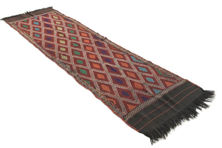 Detail image of 2' 5 x 8' 6 Hand Knotted Kilim Fars Persian Wool Runner Rug