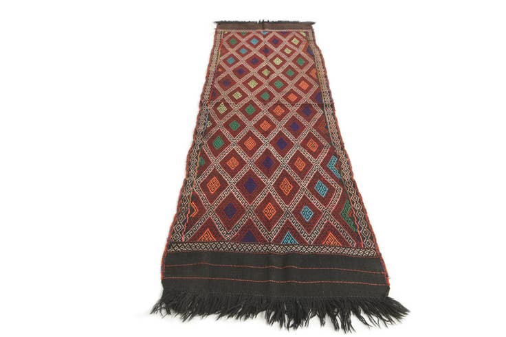 Detail image of 2' 5 x 8' 6 Hand Knotted Kilim Fars Persian Wool Runner Rug