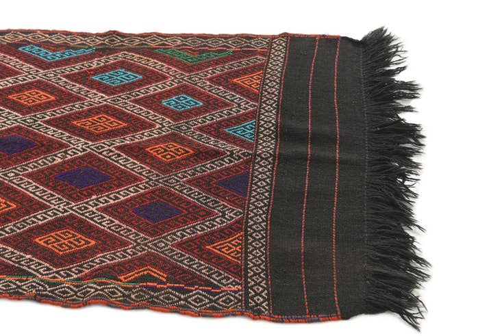 Detail image of 2' 5 x 8' 6 Hand Knotted Kilim Fars Persian Wool Runner Rug