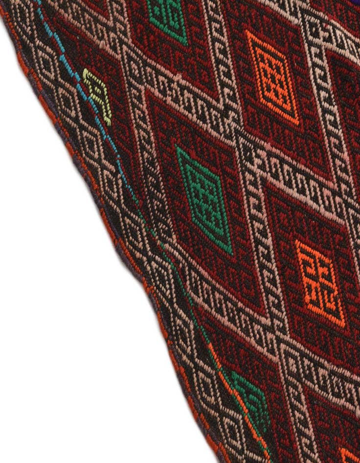 Detail image of 2' 5 x 8' 6  Hand Knotted Kilim Fars Persian Wool Runner Rug