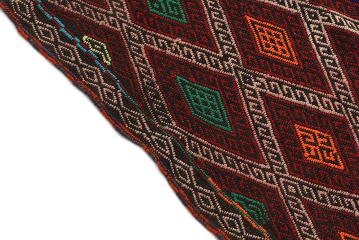 Detail image of 2' 5 x 8' 6 Hand Knotted Kilim Fars Persian Wool Runner Rug