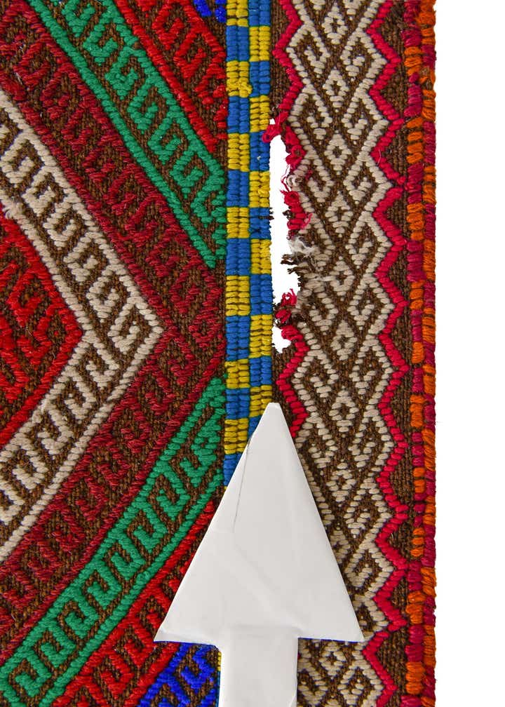 2' 4 x 8' 2 Hand Knotted Kilim Fars Persian Wool Runner Rug