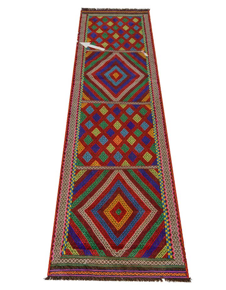 2' 4 x 8' 2 Hand Knotted Kilim Fars Persian Wool Runner Rug