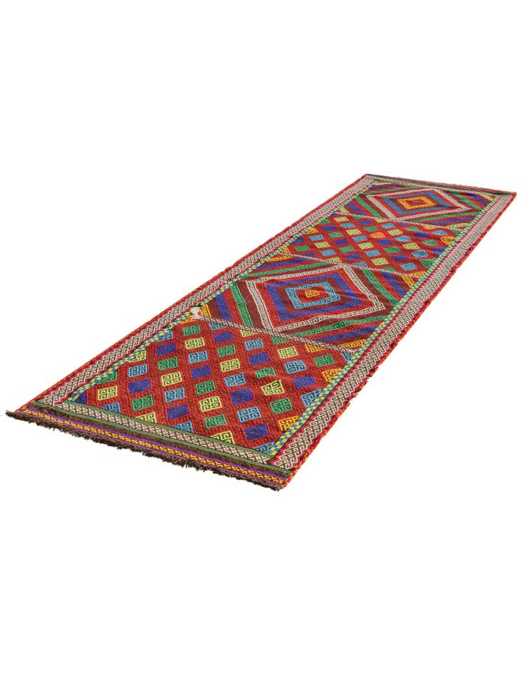 Detail image of 2' 4 x 8' 2 Hand Knotted Kilim Fars Persian Wool Runner Rug