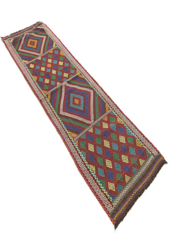 Detail image of 2' 4 x 8' 2  Hand Knotted Kilim Fars Persian Wool Runner Rug