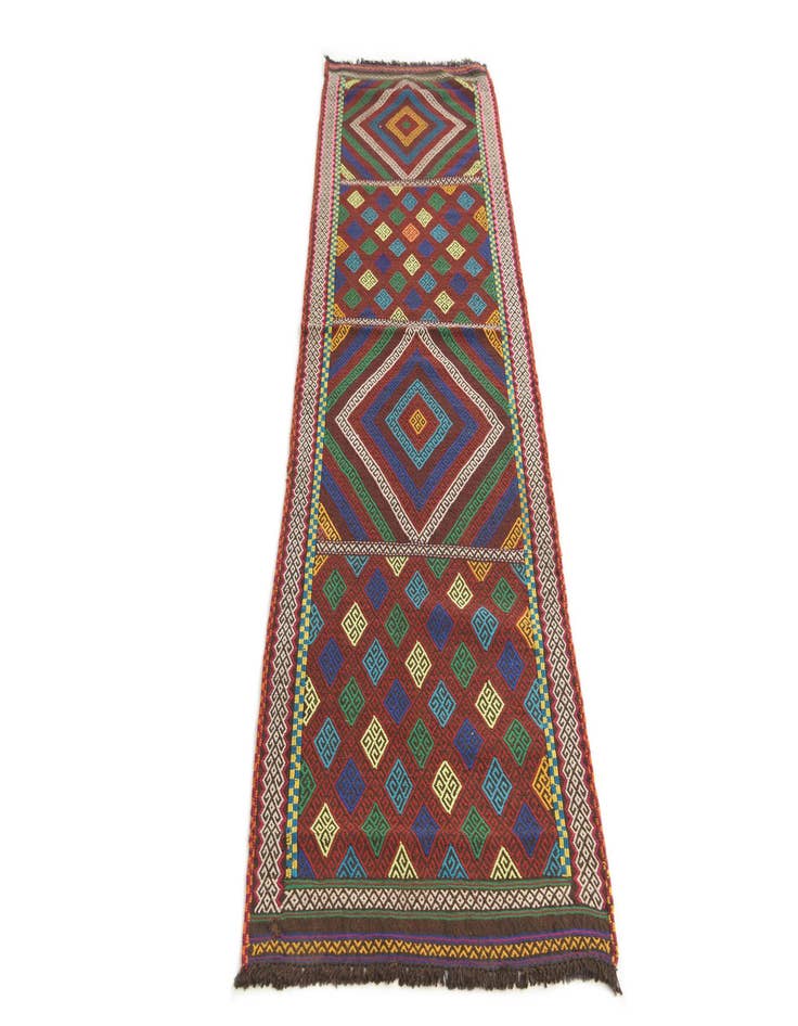 Detail image of 2' 4 x 8' 2  Hand Knotted Kilim Fars Persian Wool Runner Rug