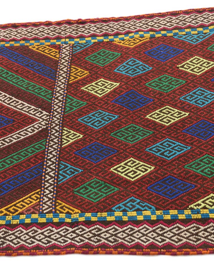 Detail image of 2' 4 x 8' 2  Hand Knotted Kilim Fars Persian Wool Runner Rug