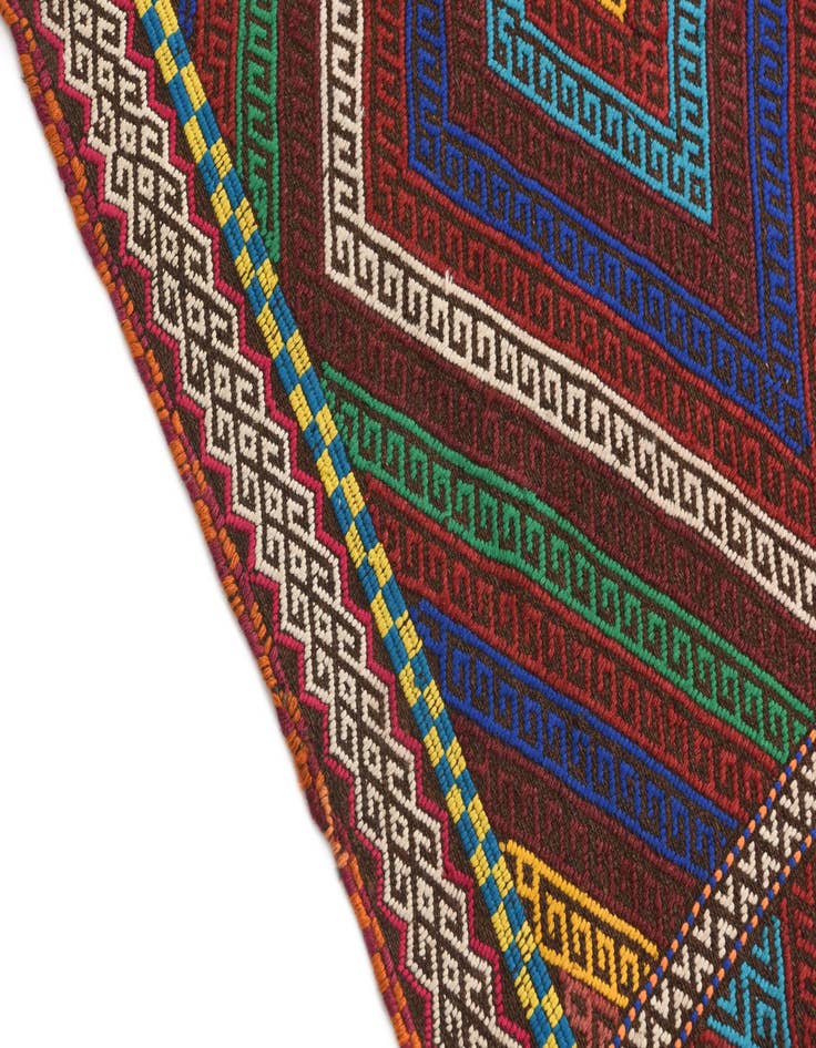 Detail image of 2' 4 x 8' 2  Hand Knotted Kilim Fars Persian Wool Runner Rug