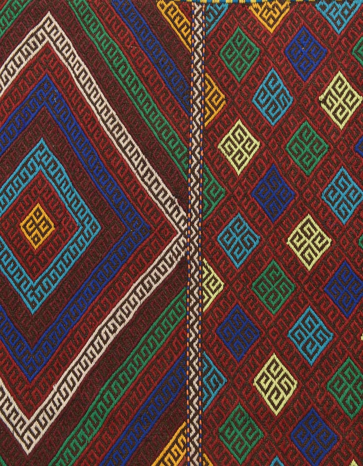 Detail image of 2' 4 x 8' 2  Hand Knotted Kilim Fars Persian Wool Runner Rug