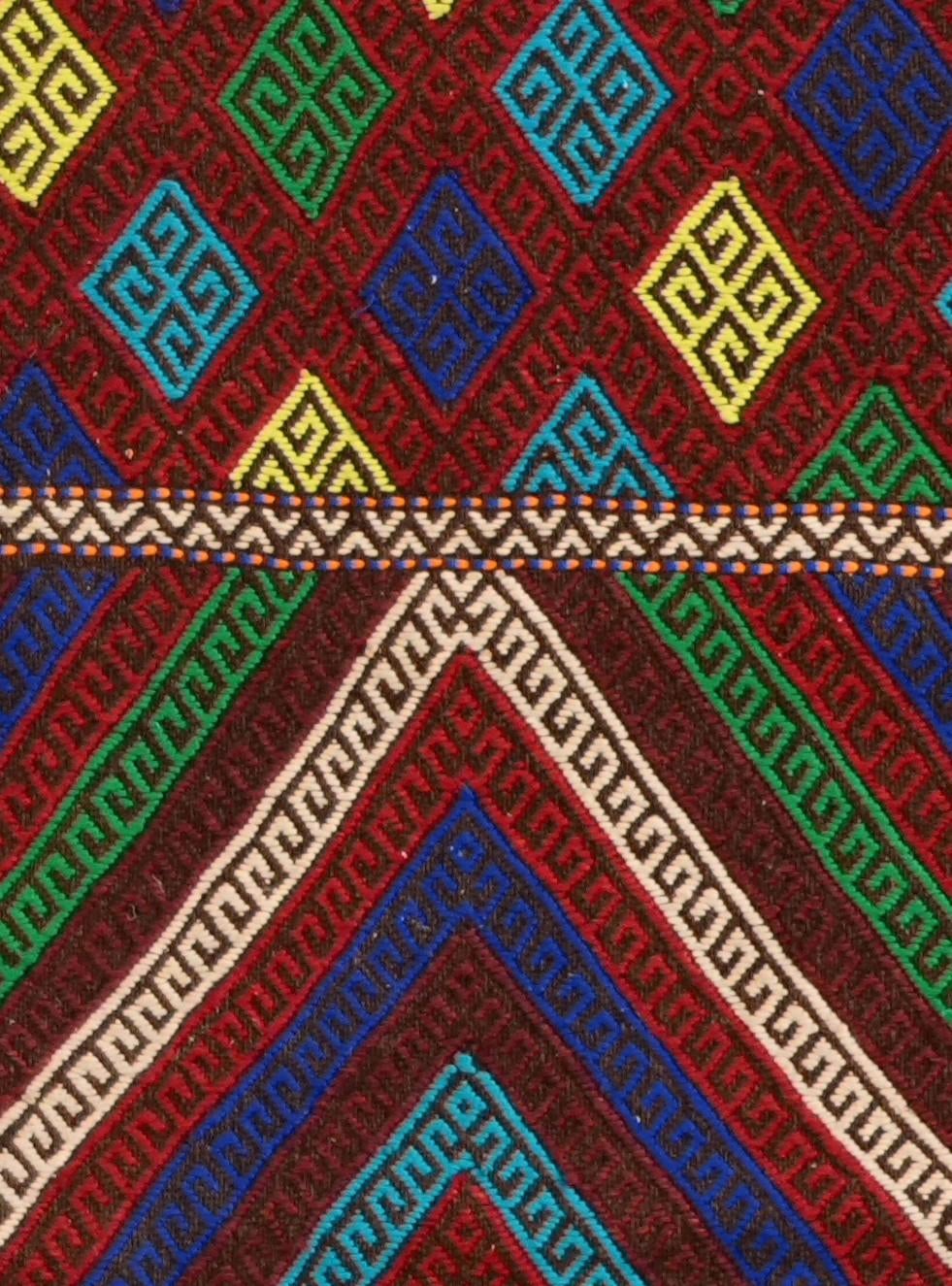 2' 4 x 8' 2 Hand Knotted Kilim Fars Persian Wool Runner Rug