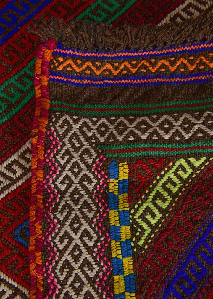 2' 4 x 8' 2 Hand Knotted Kilim Fars Persian Wool Runner Rug