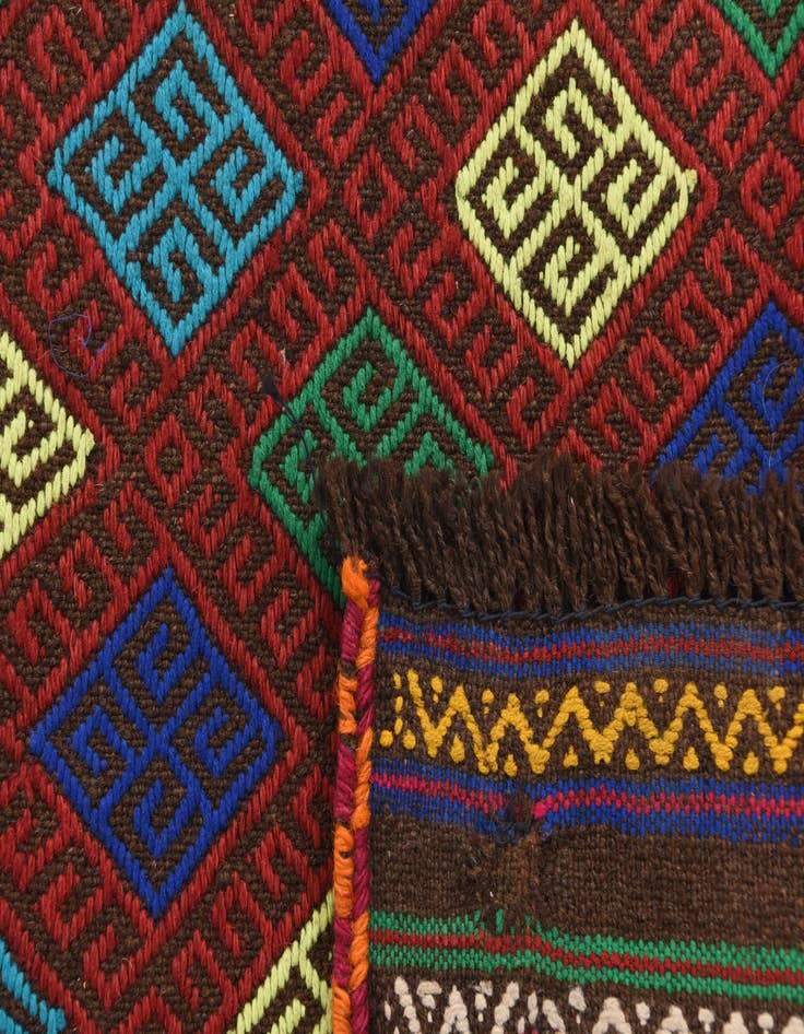 Detail image of 2' 4 x 8' 2  Hand Knotted Kilim Fars Persian Wool Runner Rug