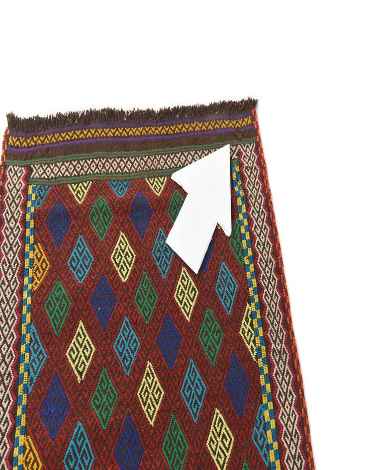 Detail image of 2' 4 x 8' 2  Hand Knotted Kilim Fars Persian Wool Runner Rug