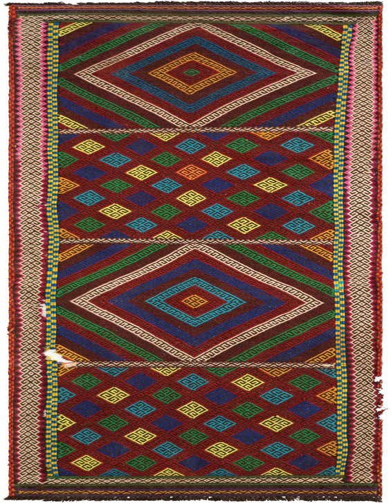 2' 4 x 8' 2 Hand Knotted Kilim Fars Persian Wool Runner Rug