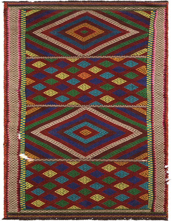 Detail image of 2' 4 x 8' 2 Hand Knotted Kilim Fars Persian Wool Runner Rug