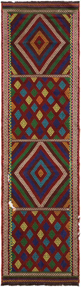 2' 4 x 8' 2 Hand Knotted Kilim Fars Persian Wool Runner Rug