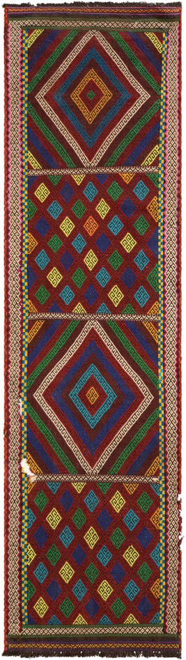 Detail image of 2' 4 x 8' 2 Hand Knotted Kilim Fars Persian Wool Runner Rug