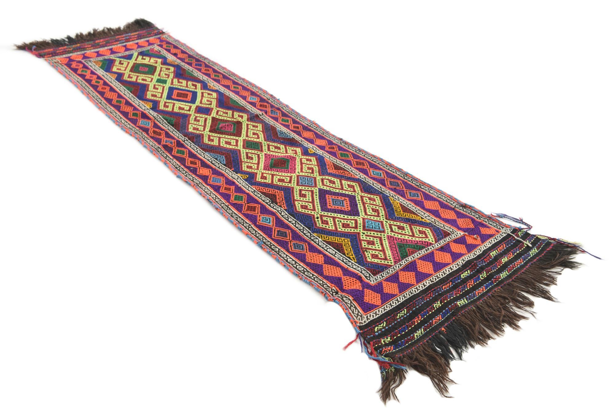 2' 3 x 8' 9 Hand Knotted Kilim Fars Persian Wool Runner Rug