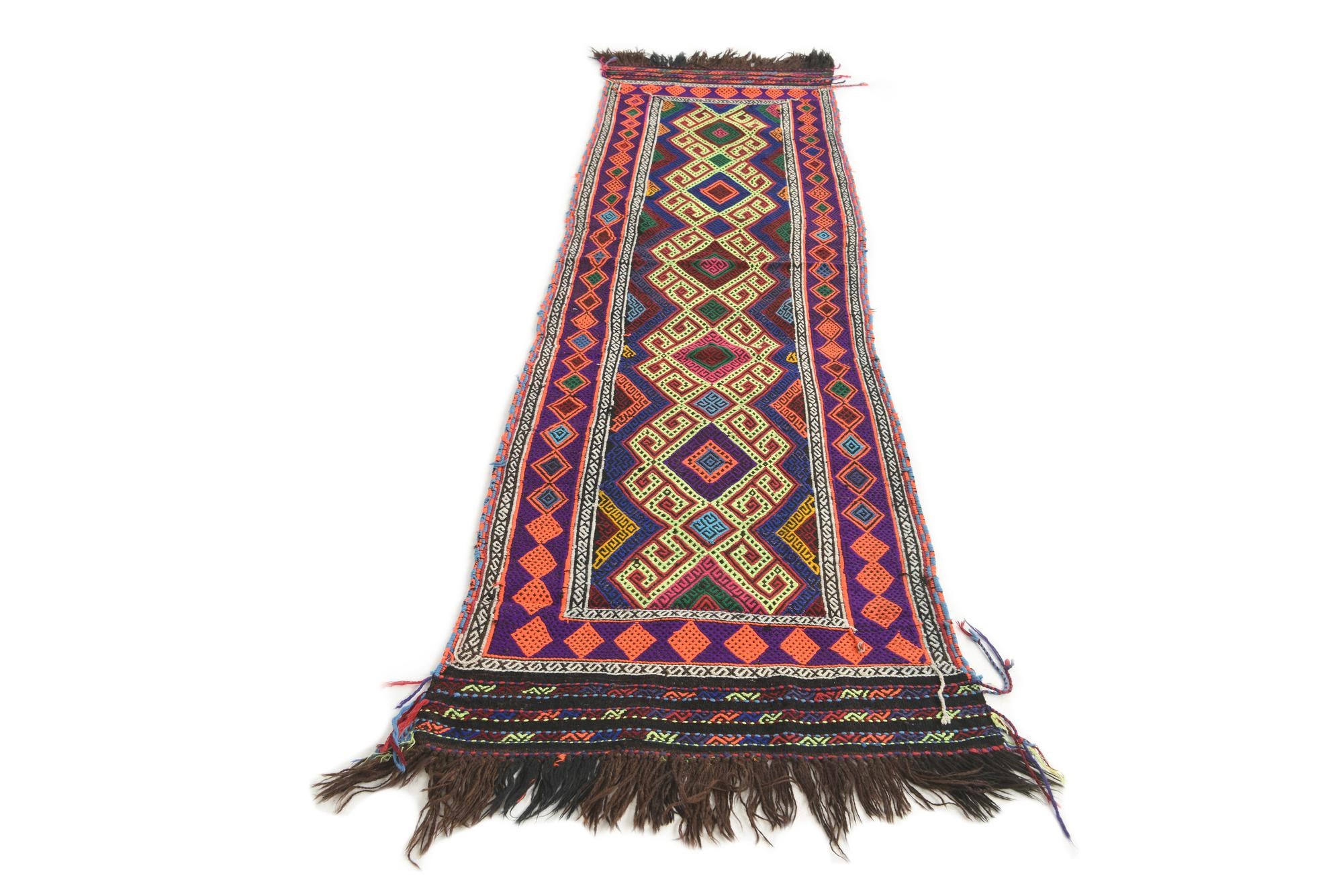 2' 3 x 8' 9 Hand Knotted Kilim Fars Persian Wool Runner Rug