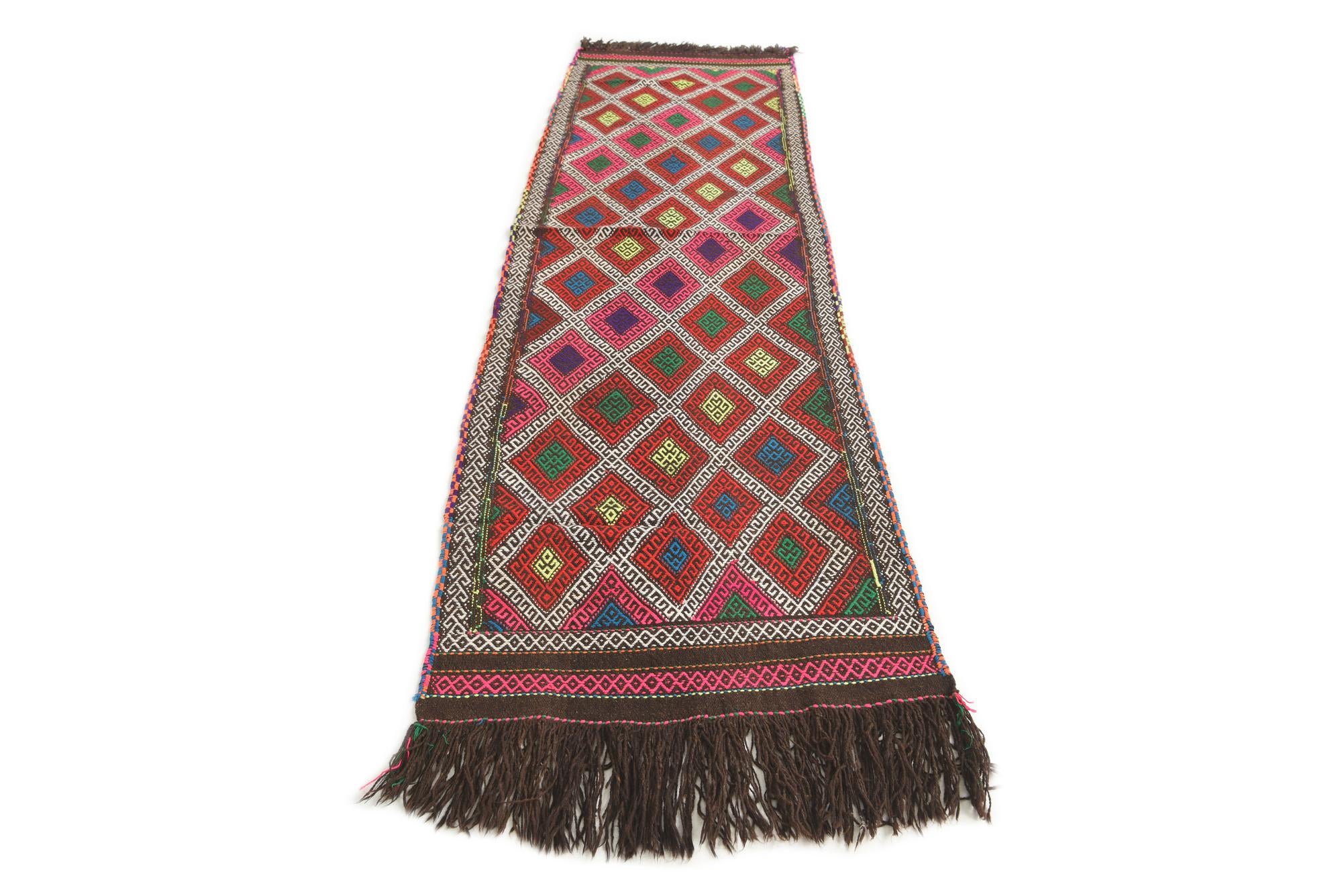 2' 6 x 9' 6 Hand Knotted Kilim Fars Persian Wool Runner Rug