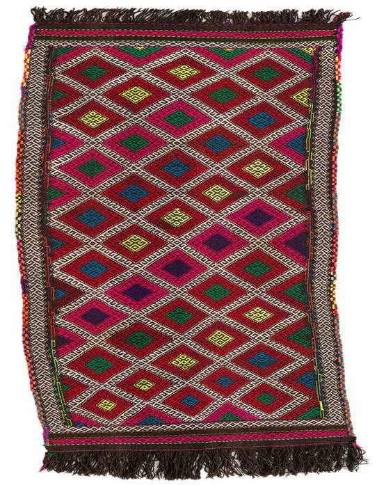 Detail image of 2' 6 x 9' 6 Hand Knotted Kilim Fars Persian Wool Runner Rug