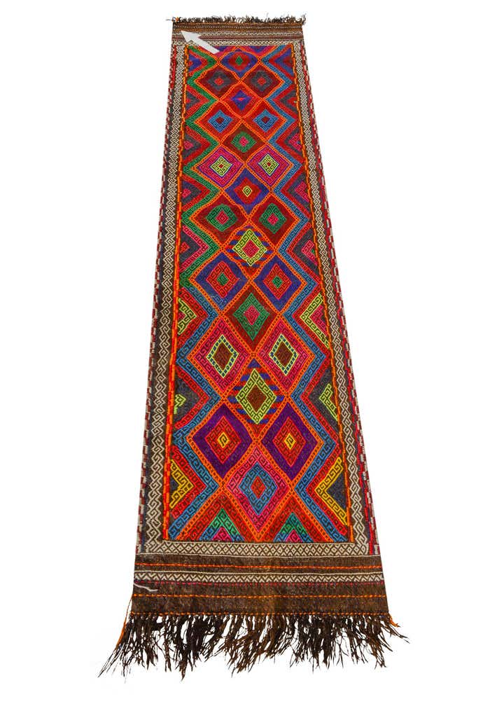 2' 1 x 8' 4 Hand Knotted Kilim Fars Persian Wool Runner Rug