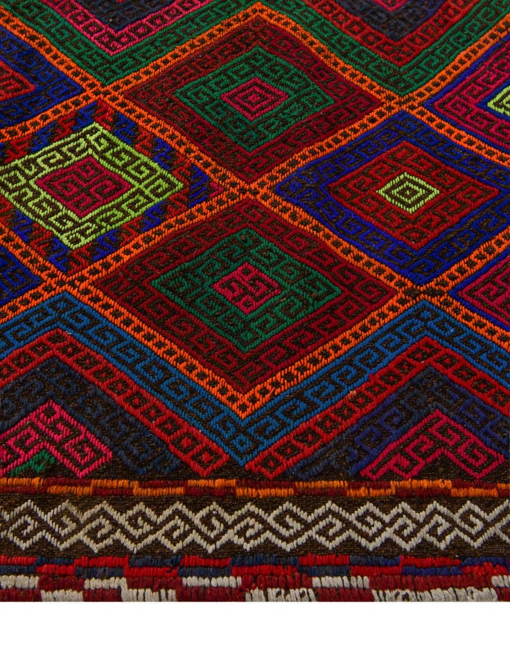 Detail image of 2' 1 x 8' 4 Hand Knotted Kilim Fars Persian Wool Runner Rug
