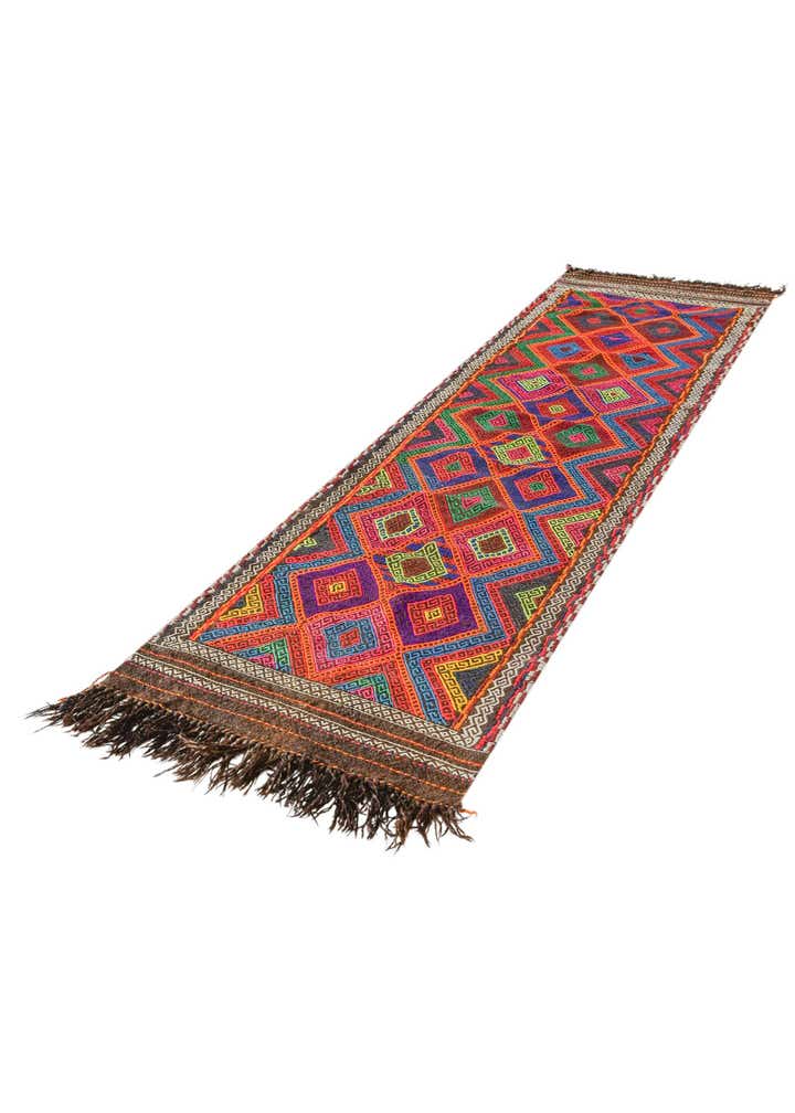 2' 1 x 8' 4 Hand Knotted Kilim Fars Persian Wool Runner Rug